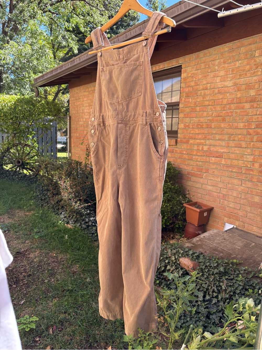 Free People Tan Brown Cotton Overalls Jumpsuit